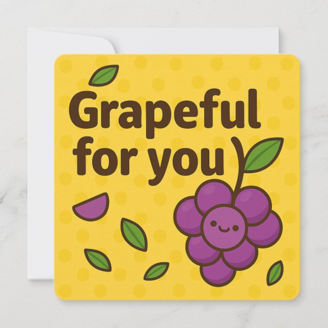 Grapeful for You Greeting Card (Front)
