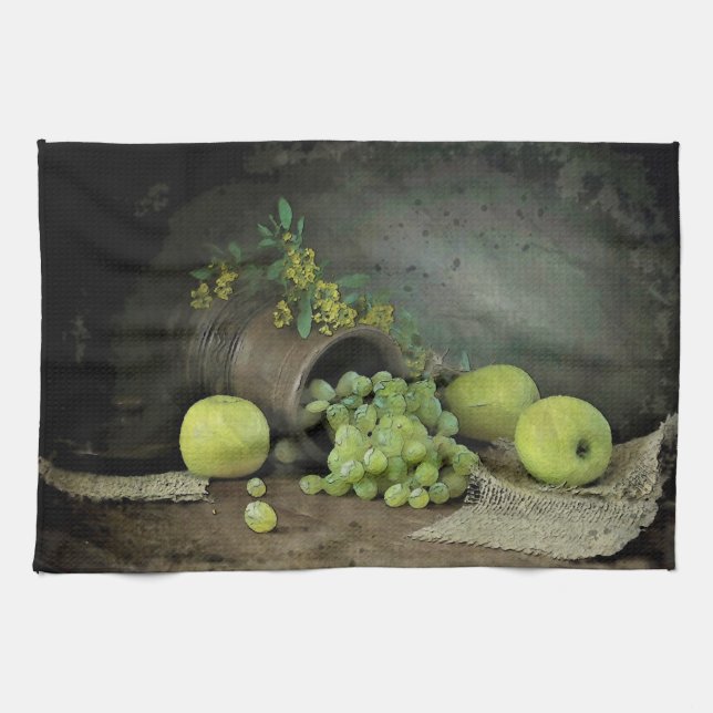 Grapes and Apples Tea Towel (Horizontal)