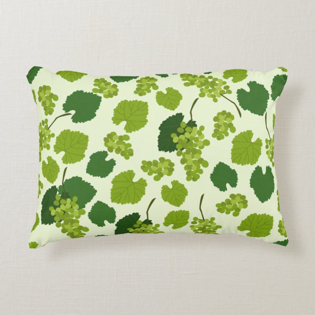Grapes and Grape Leaves Pattern Decorative Cushion (Front)