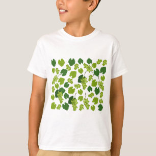 Grapes and Grape Leaves Pattern T-Shirt