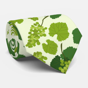 Grapes and Grape Leaves Pattern   Tie