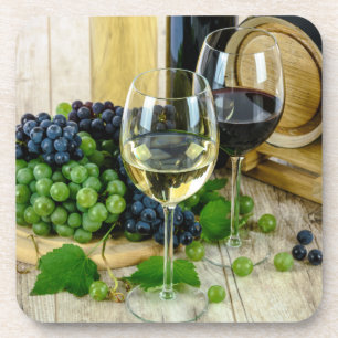 grapes and wine coaster