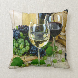 grapes and wine pillow