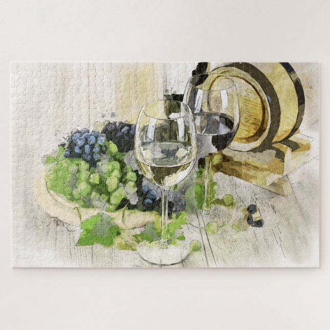 grapes and wine puzzle (Horizontal)