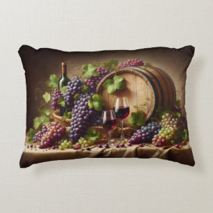 Grapes and Wine Still Life Decorative Cushion