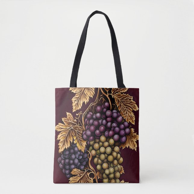 Grapes batik pattern tote bag (Front)