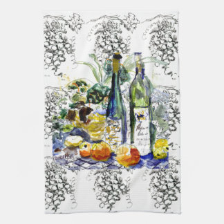 Grapes&bottles Tea Towel