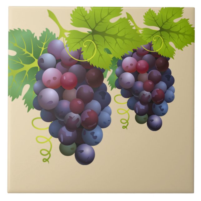 Grapes Ceramic Tile (Front)