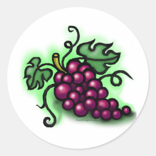 Grapes Classic Round Sticker