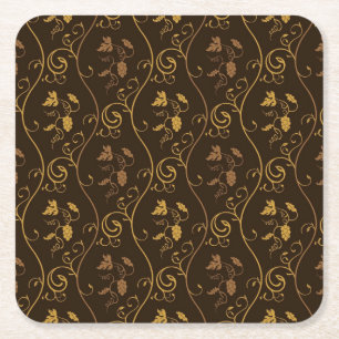 Grapes décor square paper coaster