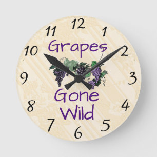 Grapes Gone Wild Wall Clock
