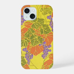GRAPES,GRAPE VINES,ORANGE YELLOW GREEN PURPLE iPhone 15 CASE