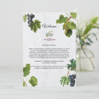 Grapes Greek Island Wedding Itinerary Program
