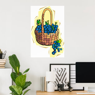 Grapes In A Basket Poster