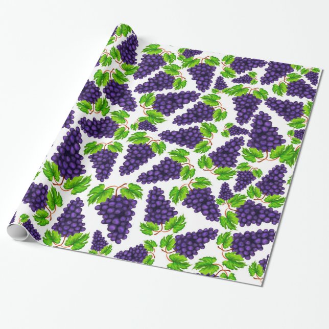 Grapes Italy Italian Tuscan Luxury Wrapping Paper (Unrolled)