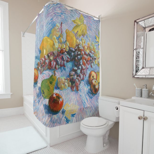Grapes, Lemons, Pears, and Apples, Van Gogh Shower Curtain (In Situ)