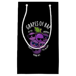 Grapes Of Rap Funny Fruit Pun Dark BG Small Gift Bag