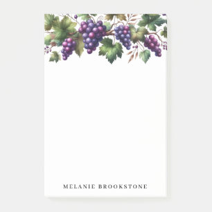 Grapes on the Vine Custom Post It Notes 4x6