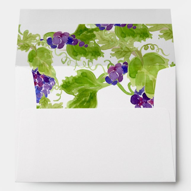 Grapes on the Vine Return Address Wedding Envelope (Back (Bottom))