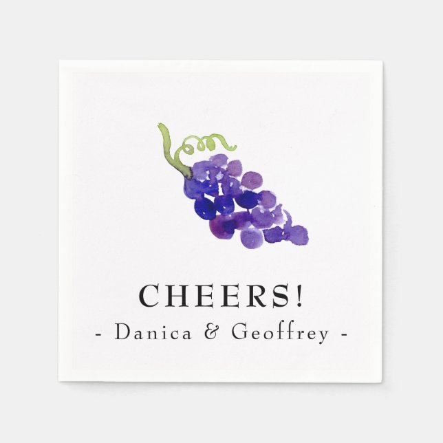 Grapes on the Vine Wine Party Napkins (Front)