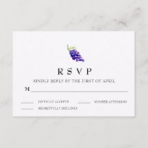Grapes on the Vine Wine Wedding RSVP Card