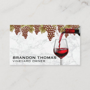 Grapes on Vines Wine Pour Business Card