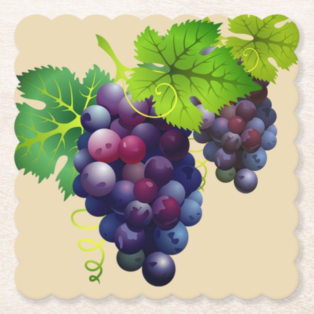 Grapes Paper Coasters (Front)