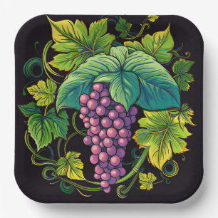 Grapes Paper Plate