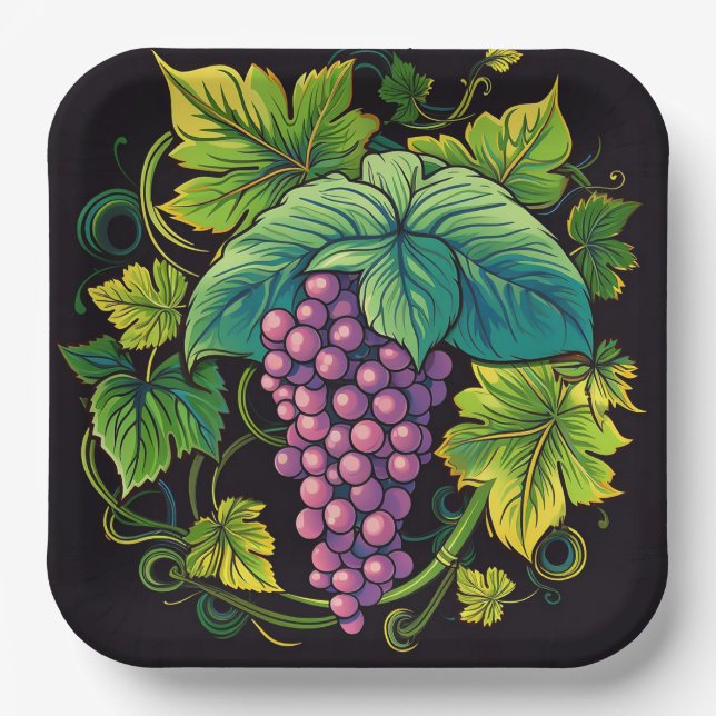 Grapes Paper Plate (Front)