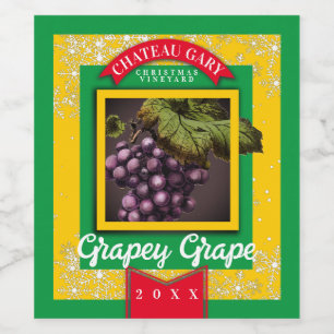 Grapes personalized homemade wine Christmas Label