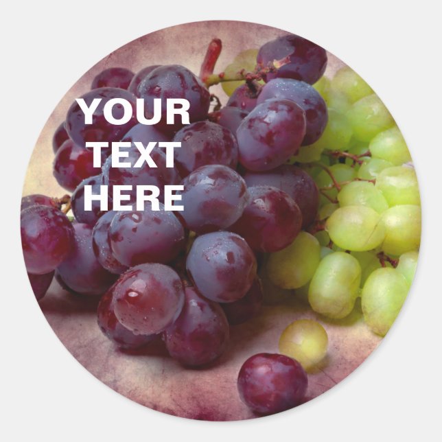Grapes Red And Green Classic Round Sticker (Front)