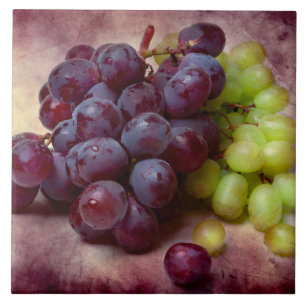 Grapes Red And Green Tile