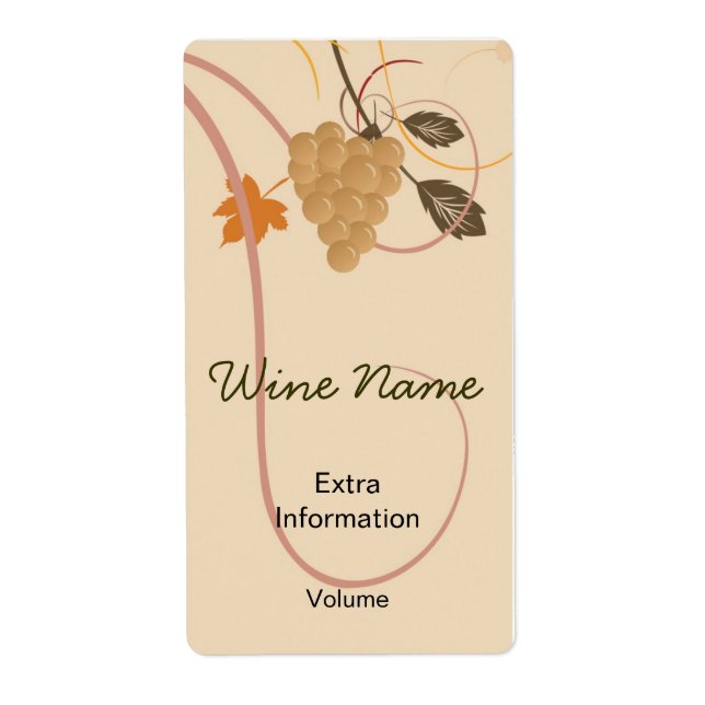 Grapes Retro Wine Label With Kisses (Front)