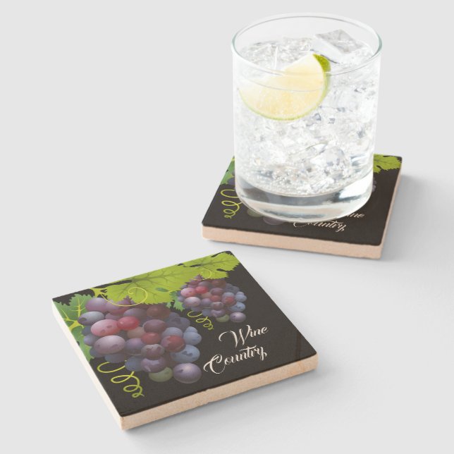 Grapes Sandstone Coaster (Side)