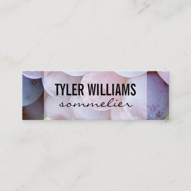 Grapes Sommelier Mini Business Card (Front)