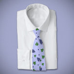 Grapes Tie<br><div class="desc">A man's tie with a pattern of grapes, green leaves and polka dots on a light purple background. A lovely gift for a winemaker. It could also be used in a wine cellar or in a vineyard when you're working!</div>