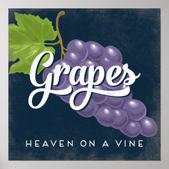 Grapes Vintage Fruit Label Poster (Front)