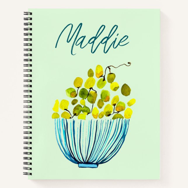 grapes watercolor art fruit notebook (Front)