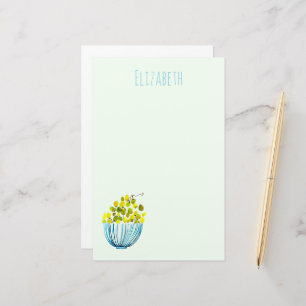 grapes watercolor art fruit stationery