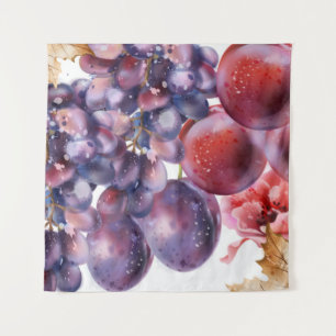 Grapes watercolor card tapestry