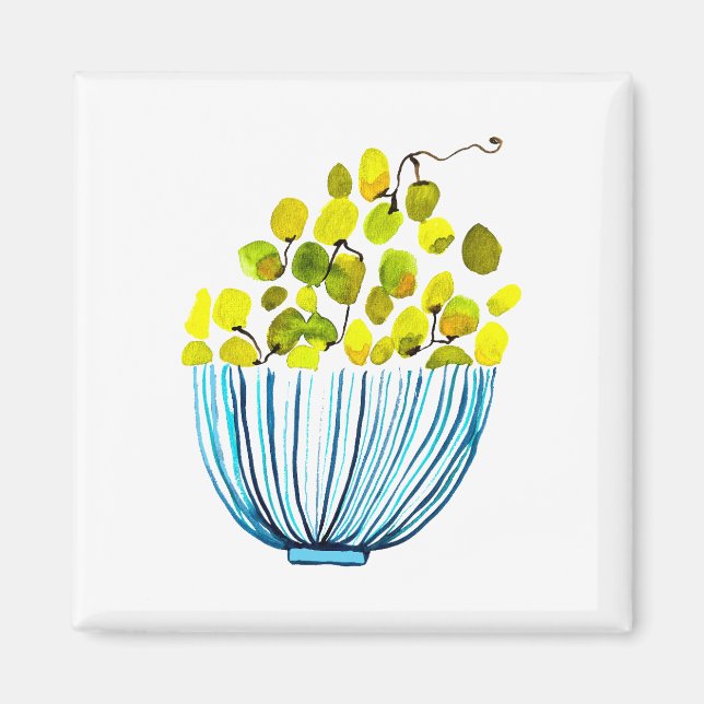 Grapes watercolor cute fruit magnet (Front)