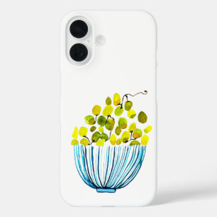 Grapes watercolor fruit illustration iPhone 16 case