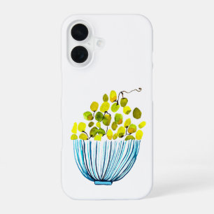 Grapes watercolor fruit illustration iPhone 16 case