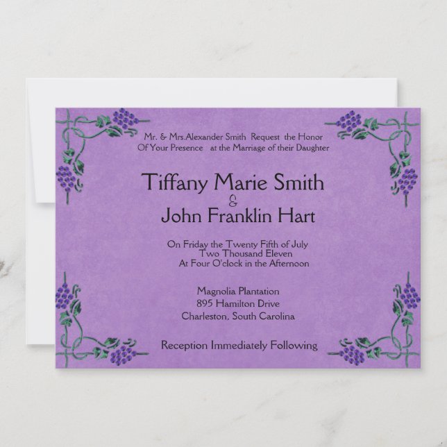 Grapes Wedding Invitations (Front)