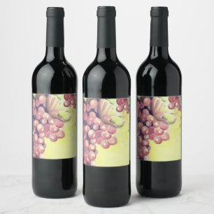 Grapes Wine Bottle Label Vineyard Style Custom