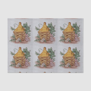 grapes wine bottle tissue paper