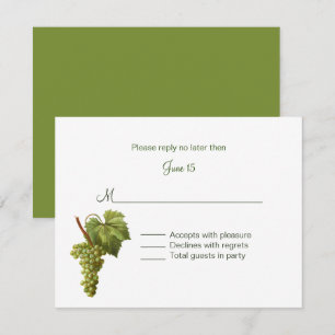 Grapes Winery Themed Wedding Wedding RSVP Invitation