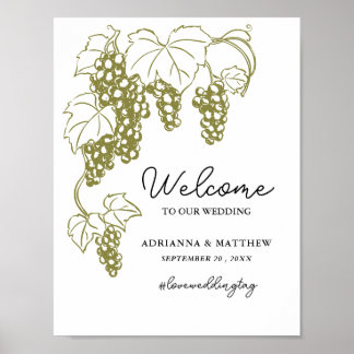 Grapevine Elegant Vineyard | Italy Wedding Sign