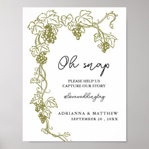 Grapevine Elegant Vineyard Italy Wedding Sign