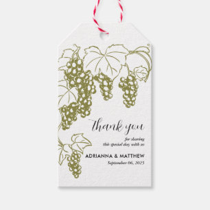 Grapevine Elegant Wedding Thank You Vineyard Gift Tags